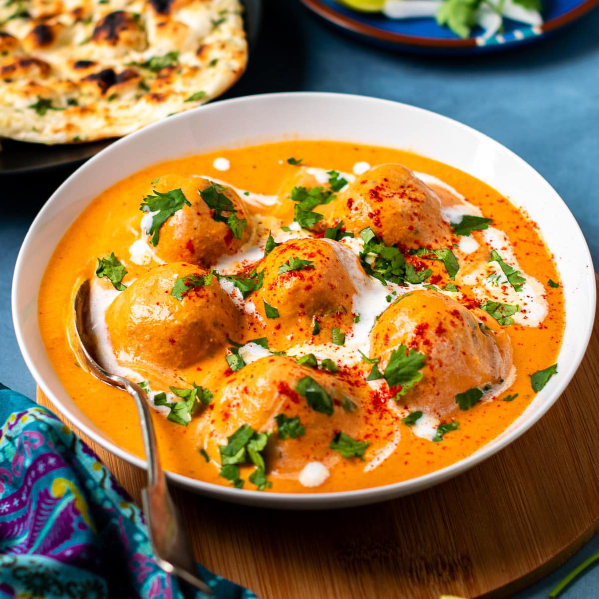 Indian Malai Kofta in a creamy tomato curry