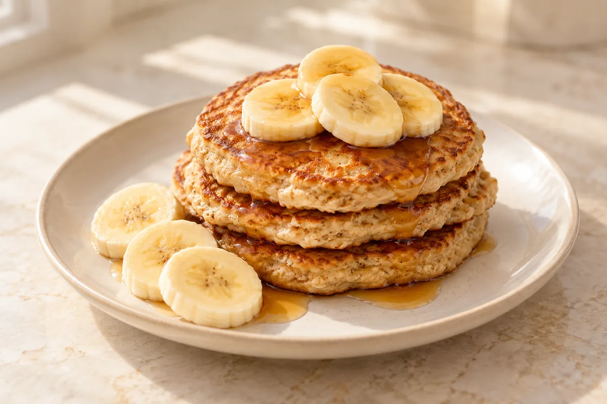 Banana Oat Blender Pancakes