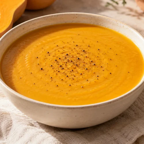 Butternut Squash Soup with Cottage Cheese — finished dish illustration