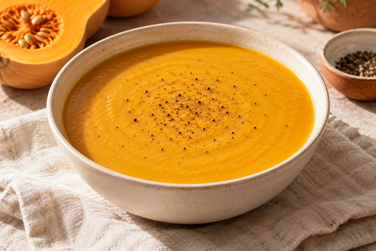 Butternut Squash Soup with Cottage Cheese