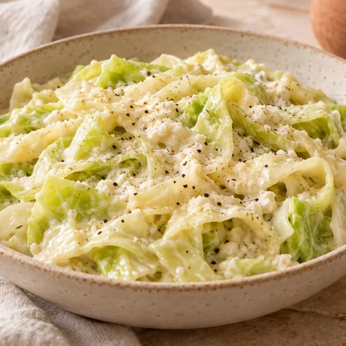 Cabbage Alfredo with Cottage Cheese — finished dish illustration