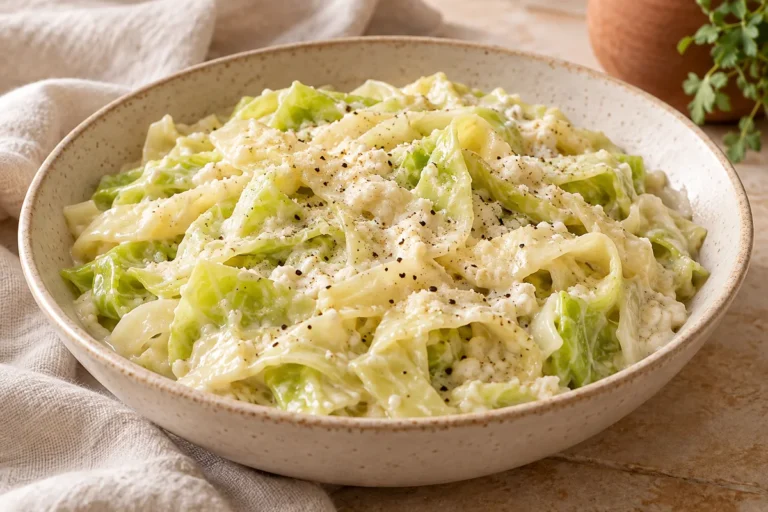 Cabbage Alfredo with Cottage Cheese — finished dish illustration