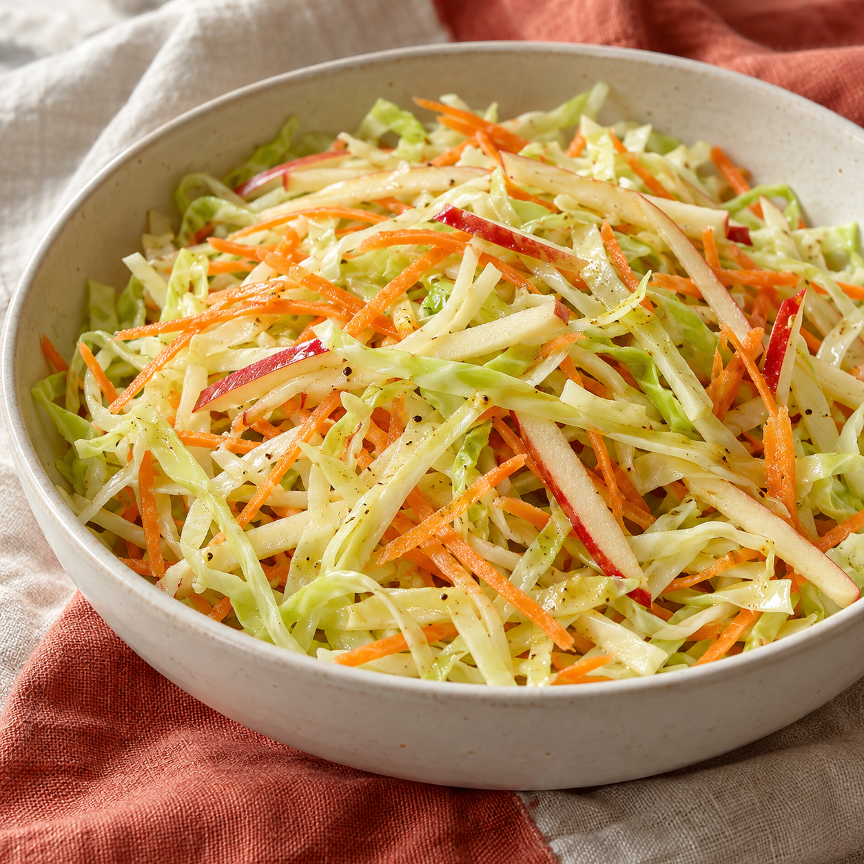 Cabbage Apple Slaw Without Mayo