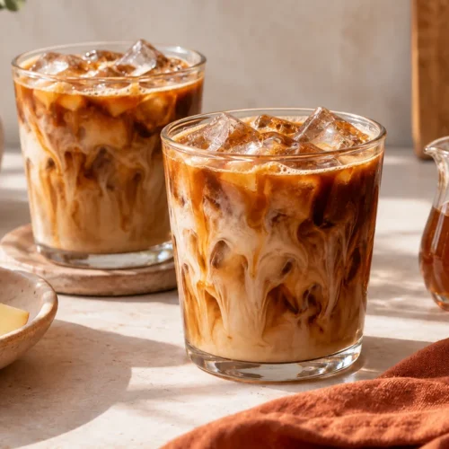 Caramel Apple Iced Coffee with Apple Syrup — finished dish illustration