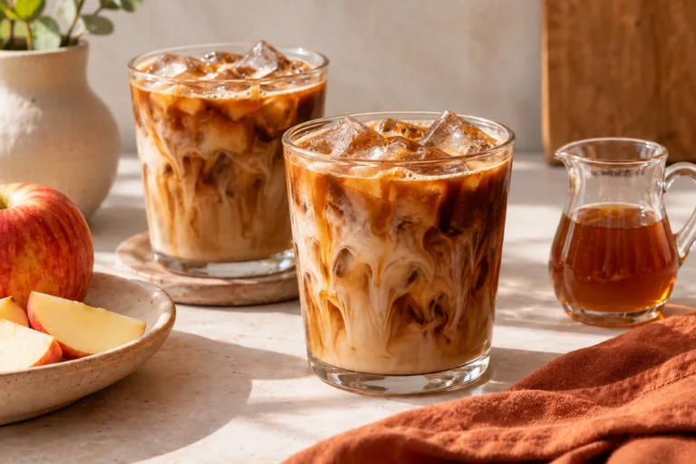 Caramel Apple Iced Coffee with Apple Syrup — finished dish illustration