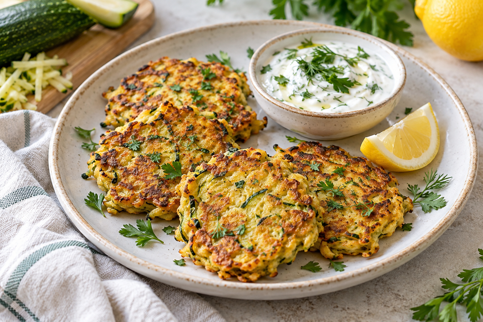 Chickpea Flour Zucchini Fritters