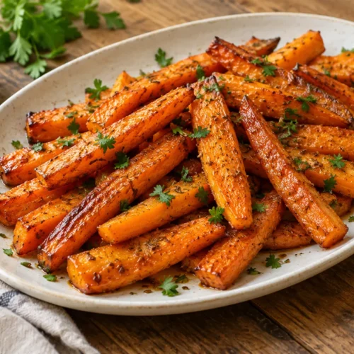 Honey cumin roasted carrot batons