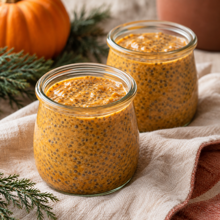 AI illustration of pumpkin chia pudding