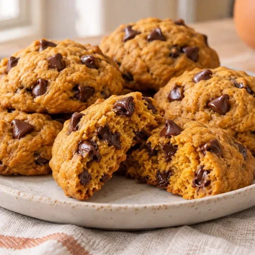 Soft Pumpkin Chocolate Chip Cookies — finished dish illustration