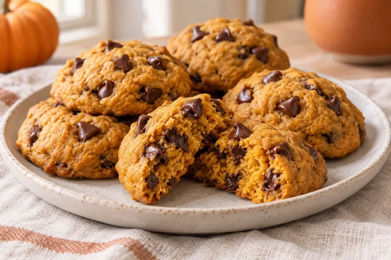 Soft Pumpkin Chocolate Chip Cookies — finished dish illustration