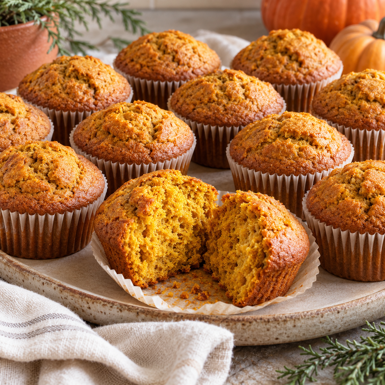 Pumpkin Cottage Cheese Muffins