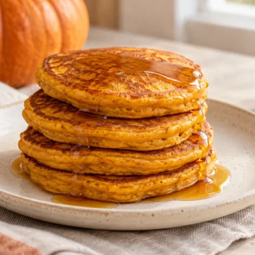 Pumpkin Cottage Cheese Pancakes — finished dish illustration