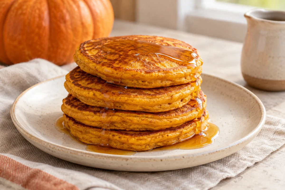 Pumpkin Cottage Cheese Pancakes