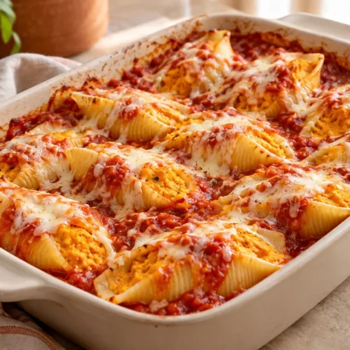 Pumpkin Ricotta Stuffed Shells — finished dish illustration