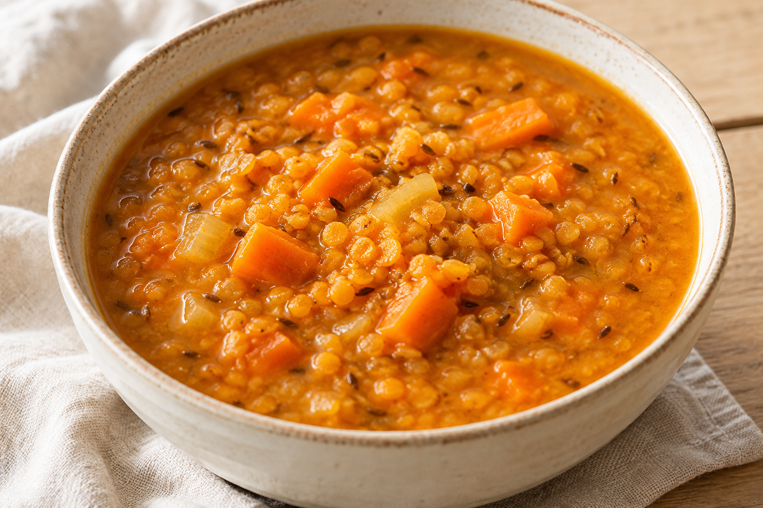 Red Lentil and Carrot Soup with Cumin