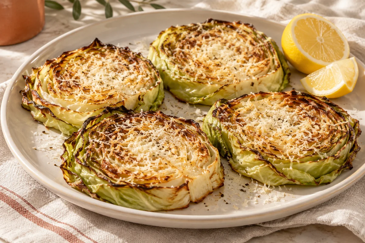 Roasted Cabbage Steaks with Parmesan