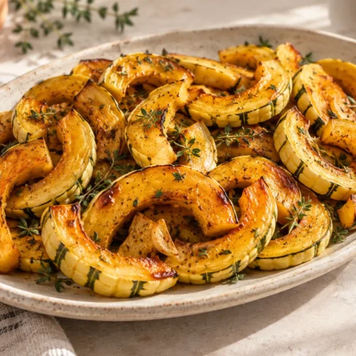 Roasted Delicata Squash with Garlic and Thyme — finished dish illustration