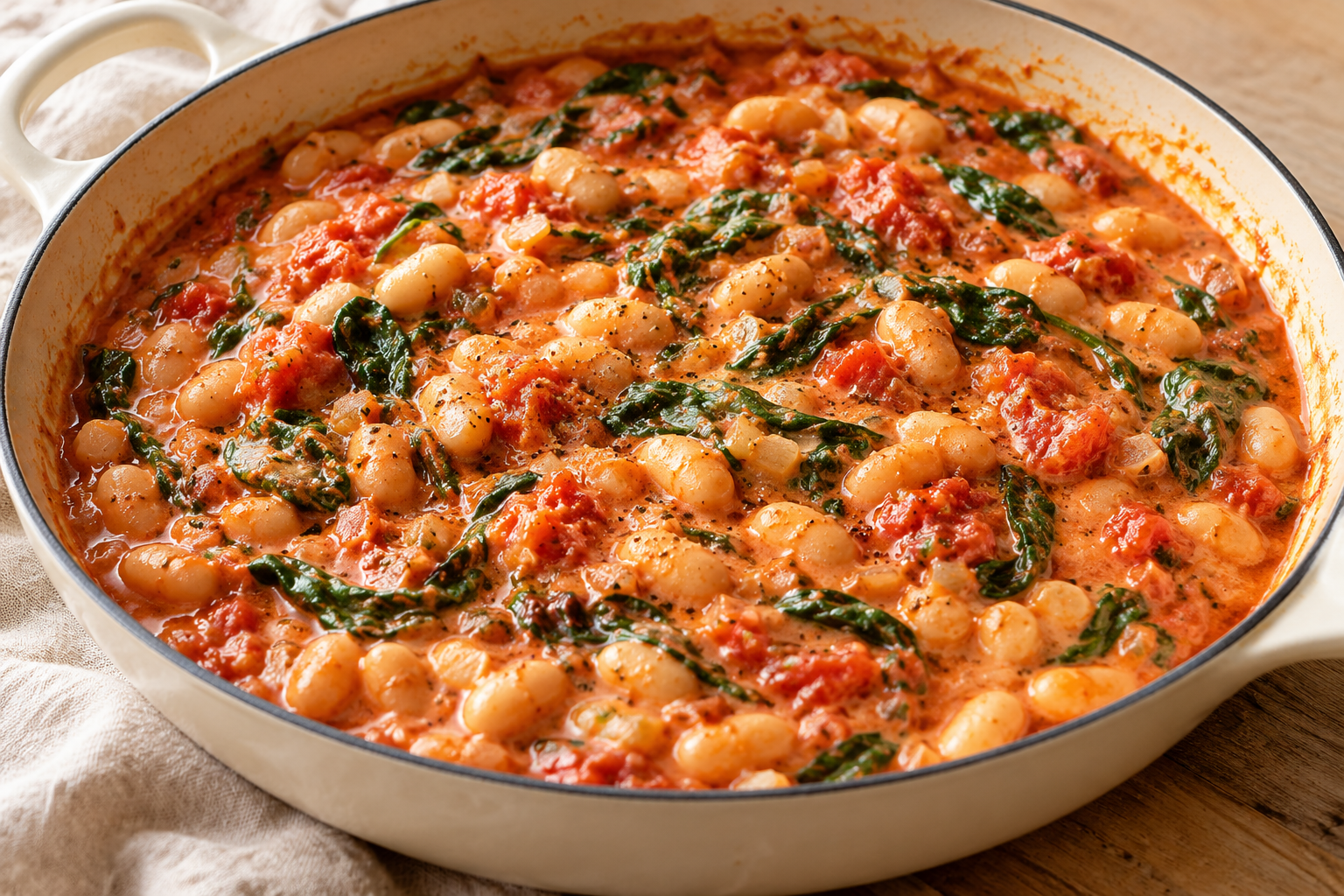 Creamy Tomato and White Bean Skillet