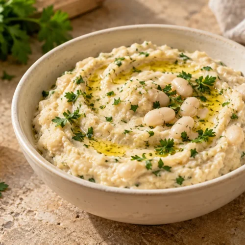 White bean dip with lemon and parsley